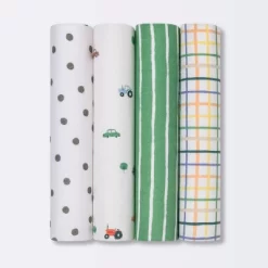 Flannel Baby Blanket 4pk - Cloud Island™ Trucks -Cloud Island™ GUEST 05309a7f 5747 4a22 a8b9 a69fe8849409