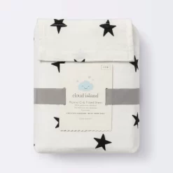 Flannel Fitted Crib Sheet Stars - Cloud Island™ - Cream/Black -Cloud Island™ GUEST 0a1aa77d 2b76 4ffd b2c3 2042ba7f4d9f
