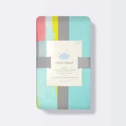 Fitted Jersey Crib Sheet 2pk - Cloud Island™ Brushstrokes And Solid Aqua -Cloud Island™ GUEST 0ce29829 3f75 4b96 aebe 43e7277fd3e6