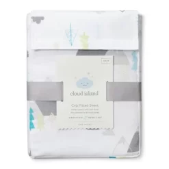 Fitted Crib Sheet Mountains - Cloud Island™ White