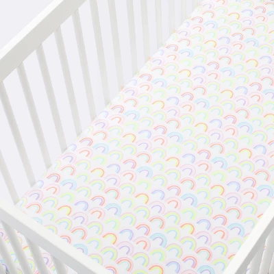Fitted Crib Sheet Rainbows - Cloud Island™ - White 4 Fitted Crib Sheet Rainbows - Cloud Island™ - White - Image 2