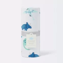 Jersey Knit Reversible Faux Fur Blanket Dinos - Cloud Island™ Blue/Green -Cloud Island™ GUEST 181d3656 239b 48db 9448 6bf347301b77