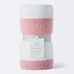 Chenille Stripe Baby Blanket - Dark Pink And White Stripe - Cloud Island™ -Cloud Island™ GUEST 1eac8331 cb46 469a af1b 7997a0ff89ee