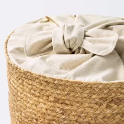 Braided Water Hyacinth Storage Basket With Fabric Tie Closure - XL - Cloud Island™ -Cloud Island™ GUEST 22ece85d 4cb9 445c 8035 f75ce6460077