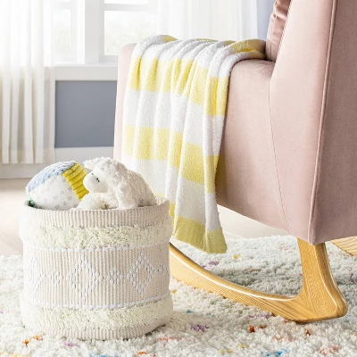 Chenille Stripe Baby Blanket - Yellow And White Stripes - Cloud Island™ 3 Chenille Stripe Baby Blanket - Yellow And White Stripes - Cloud Island™