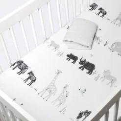 Fitted Jersey Crib Sheet 2pk - Cloud Island™ Two By Two Animals And Solid Gray -Cloud Island™ GUEST 2e9aa26d 9eb4 4b43 ad2e c2ac26e0bda1