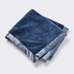 Solid Satin Edge Plush Baby Blanket - Blue Steel - Cloud Island™ -Cloud Island™ GUEST 303dfe91 c513 4713 961b cb5d13d4270e