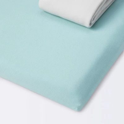 Fitted Play Yard Jersey Sheet - Cloud Island™ - Light Green/Gray - 2pk 5 Fitted Play Yard Jersey Sheet - Cloud Island™ - Light Green/Gray - 2pk - Image 3