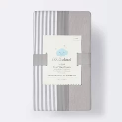 Fitted Crib Sheet - Cloud Island™ - Stripe/Gray - 2pk -Cloud Island™ GUEST 376efea0 bd49 4a35 9917 fcfd2a57cca0