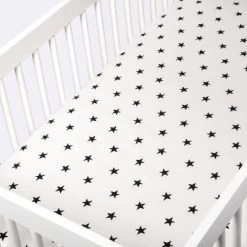 Flannel Fitted Crib Sheet Stars - Cloud Island™ - Cream/Black -Cloud Island™ GUEST 39675f02 fc97 46d6 a068 35b058ab19db