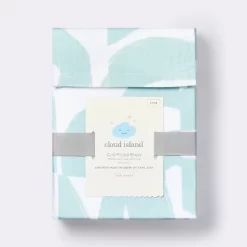 Fitted Crib Sheet Tile Print - White/Seafoam - Cloud Island™ -Cloud Island™ GUEST 3c6e53cb 5e41 4b87 a6c8 28fe98e7313f