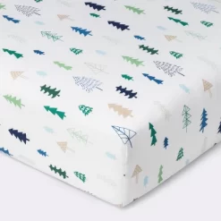Crib Fitted Sheet Trees - Cloud Island™ - Blue -Cloud Island™ GUEST 4366f829 cec2 4067 8dad d8d1fbb21b83
