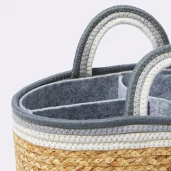 Braided Water Hyacinth Decorative Container With Coiled Rope Handles - Gray - Cloud Island™ 7 Braided Water Hyacinth Decorative Container With Coiled Rope Handles - Gray - Cloud Island™ -Cloud Island™ GUEST 44940408 4bcf 4885 bc72 f42b9cfa90ba