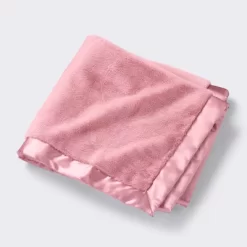 Solid Satin Edge Plush Blanket - Mauve - Cloud Island™ -Cloud Island™ GUEST 47acd16e 7806 4917 8c43 dc0950594b99