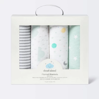 Flannel Baby Blankets Space - Cloud Island™ 4pk 4 Flannel Baby Blankets Space - Cloud Island™ 4pk - Image 2