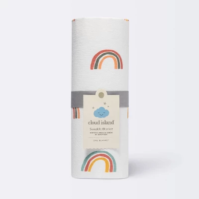 Polyester Rayon Jersey Swaddle - Cloud Island™ Rainbows 5 Polyester Rayon Jersey Swaddle - Cloud Island™ Rainbows - Image 3