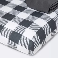 Fitted Playyard Jersey Sheet Gingham - Cloud Island™ - Gray - 2pk -Cloud Island™ GUEST 4b10afd3 9699 4a8d 9d16 f21ad3b57e51