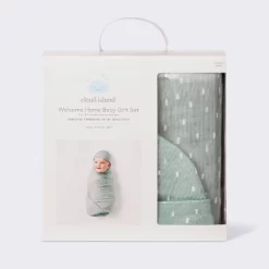 Hospital Muslin Swaddle And Hat Gift Set - 2ct - Green - Cloud Island™ -Cloud Island™ GUEST 50130afa 15b9 4bc0 b41c 5fb60e38e548