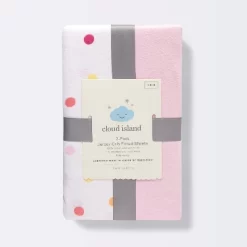 Fitted Jersey Crib Sheet 2pk - Cloud Island™ Multi Dot And Solid Pink -Cloud Island™ GUEST 53c80b17 3785 4730 bf64 57120a894c86