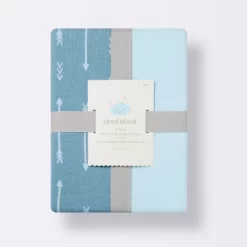 Jersey Fitted Crib Sheet - Blue Arrows And Solid Blue - 2pk - Cloud Island™ 7 Jersey Fitted Crib Sheet - Blue Arrows And Solid Blue - 2pk - Cloud Island™ -Cloud Island™ GUEST 5671d205 627a 4abb afba 943d5870fdfa