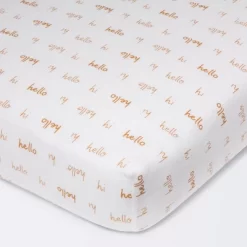 Flannel Fitted Crib Sheet Hello Script - Cloud Island™ -Cloud Island™ GUEST 5aaad789 aa60 4d51 822b ef5c3c5a98a2