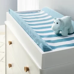 Wipeable Changing Pad Cover - Blue And White Stripes - Cloud Island™