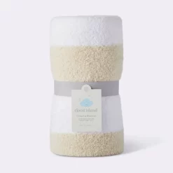 Chenille Stripe Baby Blanket - Khaki And White Stripes - Cloud Island™ -Cloud Island™ GUEST 5e253cb6 9de0 47c7 8cf0 6bcbbfffa040