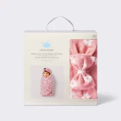 Hospital Muslin Swaddle And Headwrap Gift Set - Pink - Cloud Island™ -Cloud Island™ GUEST 6143ec75 76b9 4adc 88fa d584a665484a