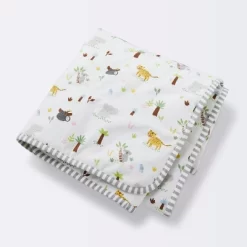 Jersey Knit Reversible Baby Blanket Jungle Animals - Cloud Island™ Gray/Green -Cloud Island™ GUEST 6159875e 2b3e 4bb7 8f35 05839a26cc5e