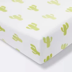 Fitted Crib Sheet Cactus - Cloud Island™ - White -Cloud Island™ GUEST 6634c953 f353 4c6a aa0f 148b29c90493