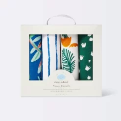 Flannel Baby Blanket Dino-snore - Cream/Blue/Green - 4pk - Cloud Island™ -Cloud Island™ GUEST 66db32f5 8327 491a b3a1 435b14ea5e6d