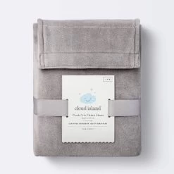 Plush Polyester Spandex Fitted Crib Sheet - Solid Gray - Cloud Island™ -Cloud Island™ GUEST 66f72d53 97b8 4ef0 a7ab 2d89750198d3