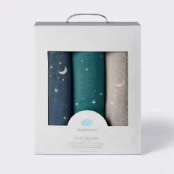 Muslin Swaddle Baby Blanket - Cool Metallic - 3pk - Cloud Island™ -Cloud Island™ GUEST 680d0ea9 d964 4b15 8100 4e6cac93e487