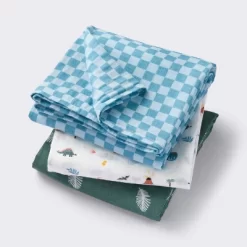 Muslin Swaddle Baby Blanket - Dino Check - 3pk - Cloud Island™ -Cloud Island™ GUEST 7373c5e7 b591 4896 bd09 ad64ddc08b0a