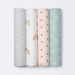 Flannel Baby Blankets Rainbow - Cloud Island™ 4pk -Cloud Island™ GUEST 7e6e6d41 5d19 4627 bade d95e01d221dc