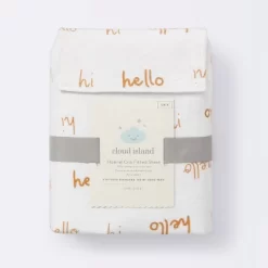 Flannel Fitted Crib Sheet Hello Script - Cloud Island™ -Cloud Island™ GUEST 80d6e418 5617 46b1 a0aa 31ef3d9550b8