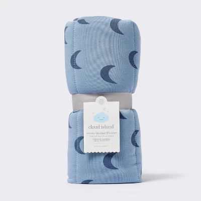 Rayon From Bamboo Jersey Quilted Blanket - Moons - Blue - Cloud Island™ 5 Rayon From Bamboo Jersey Quilted Blanket - Moons - Blue - Cloud Island™ - Image 3