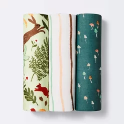 Muslin Swaddle Blanket Fauna - Pink/Green/Tan - 3pk - Cloud Island™ -Cloud Island™ GUEST 8818075f 4502 488c ad47 41d9db576868