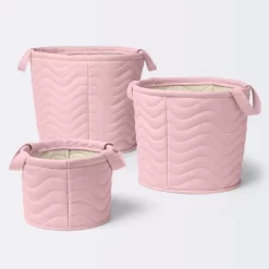 Quilted Fabric Small Round Storage Basket - Light Pink - Cloud Island™ 7 Quilted Fabric Small Round Storage Basket - Light Pink - Cloud Island™ -Cloud Island™ GUEST 907895a6 dfe9 415c abe2 fbffea3e20d5 1