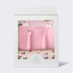 Silicone Bib And Utensil Feeding Set - 4pc - Pink - Cloud Island™ -Cloud Island™ GUEST 91f35e7d 4156 4ba2 a21f a59c5e0e8eb4