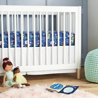 Fitted Crib Sheet Wildflower Dark - Cloud Island™ Navy Floral 3 Fitted Crib Sheet Wildflower Dark - Cloud Island™ Navy Floral