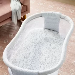 Jersey Bassinet Sheet 2pk - Cloud Island™ Floral And Solid Light Pink