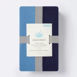 Fitted Playard Jersey Sheet - Cloud Island™ Navy & Blue 2pk -Cloud Island™ GUEST 9cb708df d5c8 4287 abcf 4eebaa921484