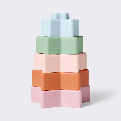 Star Stacker Silicone Toy - Cloud Island™ 6 Star Stacker Silicone Toy - Cloud Island™ - Image 4