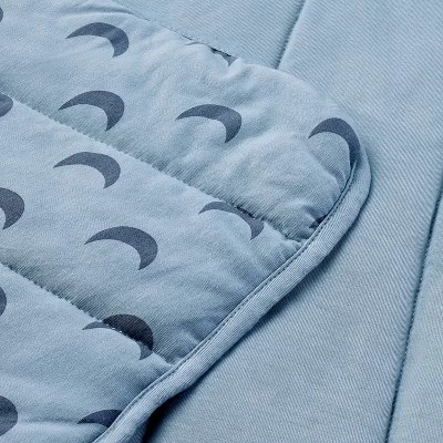 Rayon From Bamboo Jersey Quilted Blanket - Moons - Blue - Cloud Island™ 4 Rayon From Bamboo Jersey Quilted Blanket - Moons - Blue - Cloud Island™ - Image 2