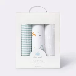 Muslin Swaddle Blankets Adventure - Cloud Island™ Blue 3pk -Cloud Island™ GUEST ae1cb089 c191 4ef5 8c23 1033caa59dc0