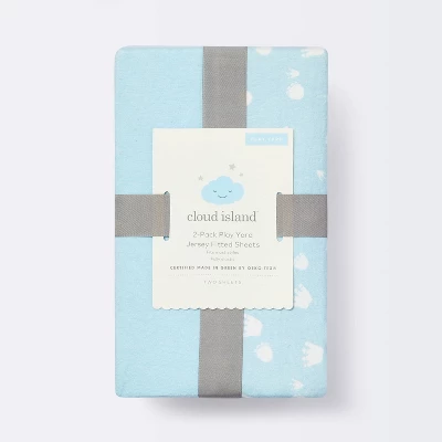 Fitted Jersey Play Yard Crib Sheet Dino-snore - Light Blue - 2pk - Cloud Island™ 5 Fitted Jersey Play Yard Crib Sheet Dino-snore - Light Blue - 2pk - Cloud Island™ - Image 3