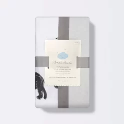 Fitted Jersey Crib Sheet 2pk - Cloud Island™ Two By Two Animals And Solid Gray -Cloud Island™ GUEST b2a3f054 da55 4266 838a 1628aecc45ef