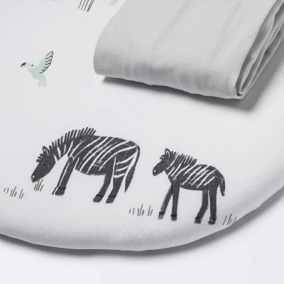 Jersey Bassinet Sheet 2pk - Cloud Island™ Two By Two Animals And Solid Gray 7 Jersey Bassinet Sheet 2pk - Cloud Island™ Two By Two Animals And Solid Gray - Image 5