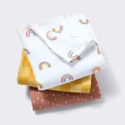 Muslin Swaddle Baby Blanket - Rainbows - 3pk - Cloud Island™ -Cloud Island™ GUEST bdeaab8c 1842 44fb 977d d60f1f49520d